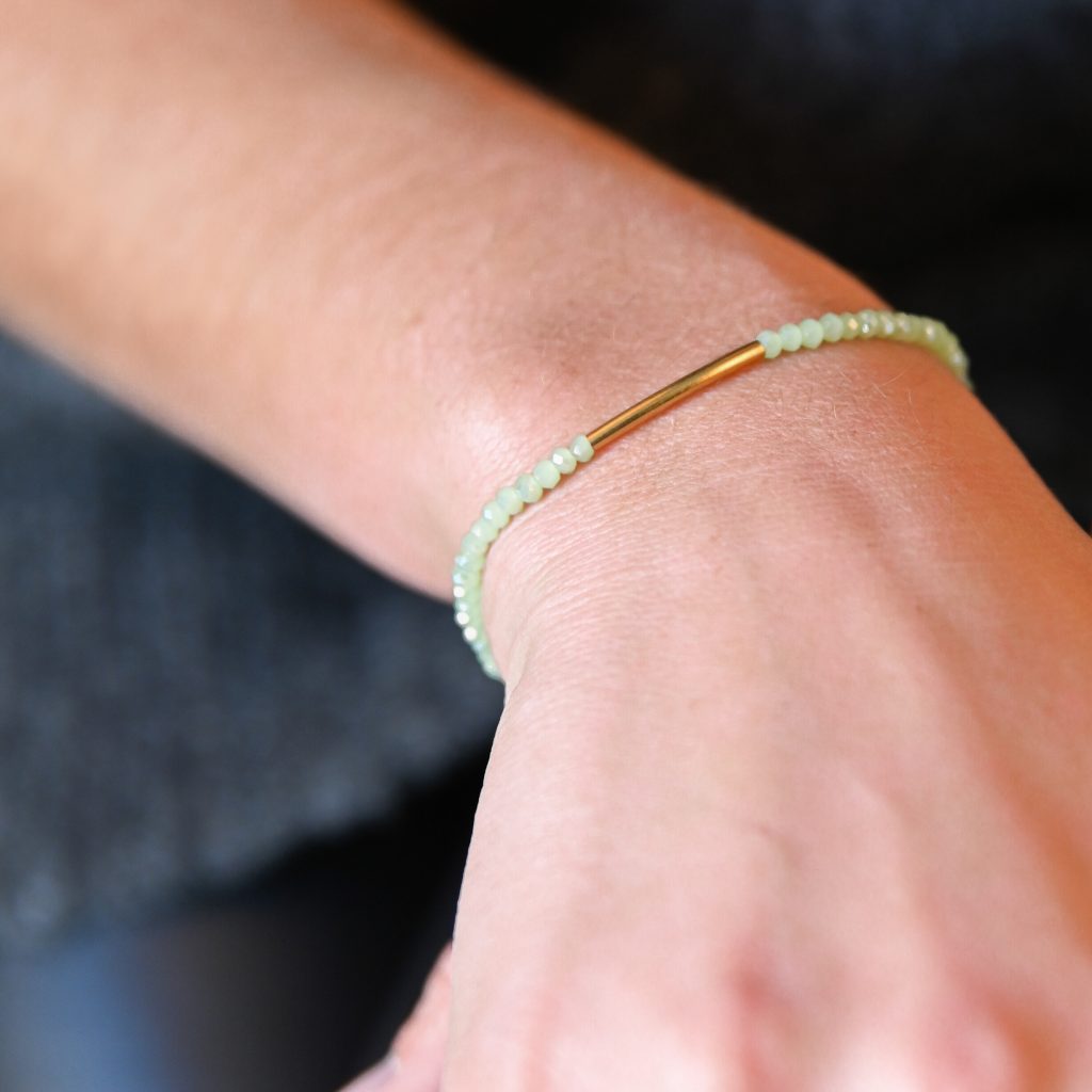 Bracelet arc vert d'eau or