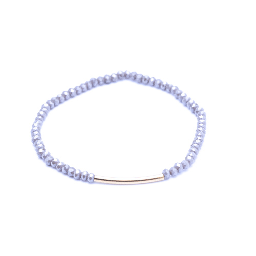 Bracelet arc gris perle or