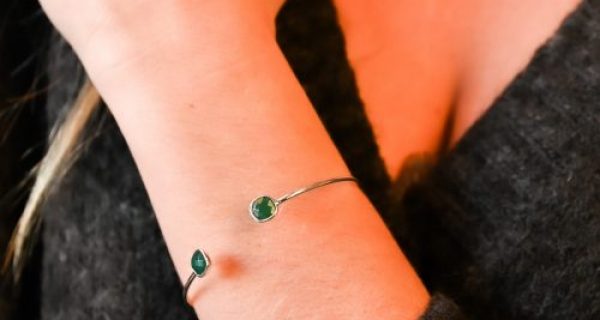 Bracelet argent vert